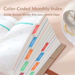 Cuaderno de negocios personalizado con planificador anual de nuevo diseño 2025 con índice mensual codificado por colores para estudiantes de oficina - Product Image 5