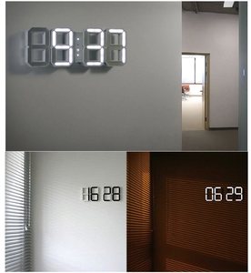 3D <strong>LED</strong> Wall Clock 6'' Digits Remote Control Digital <strong>Timer</strong> Nightlight Watch Alarm Clock for Warehouse Office Home Living Room