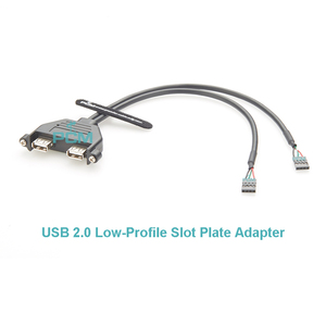 2-Port-USB-Steckplatzadapter mit niedrigem Profil USB 2.0-Buchse auf IDC 4-poliges Motherboard-Header-Kabel - Product Image 2