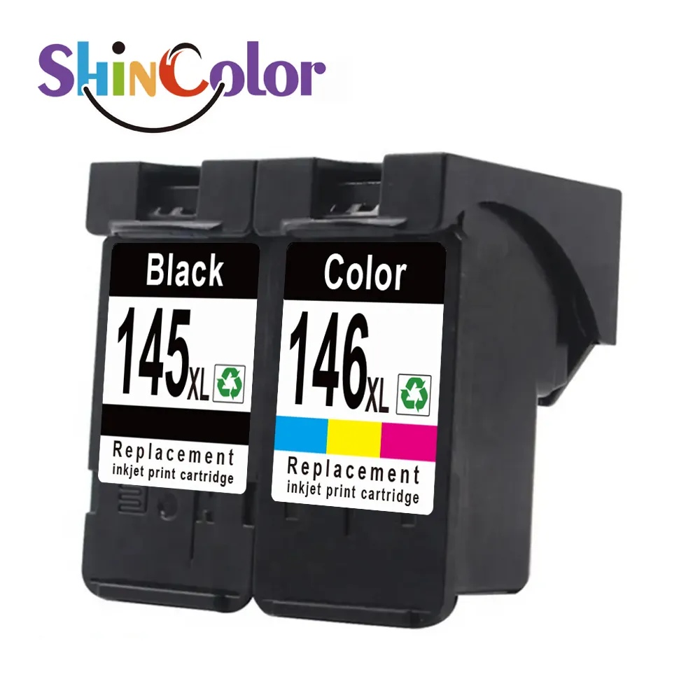 Cartucho de tinta de inyección de tinta de color remanufacturado ShinColor Canon tinta Pg145 de color para cartucho de tinta Canon 145 146, 2, 2, 2, 1, 2, 2, 1, 2, 1, 2, 2, 2,