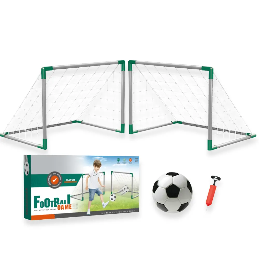 Portería de fútbol de plástico plegable para niños, con red, juguete deportivo al aire libre