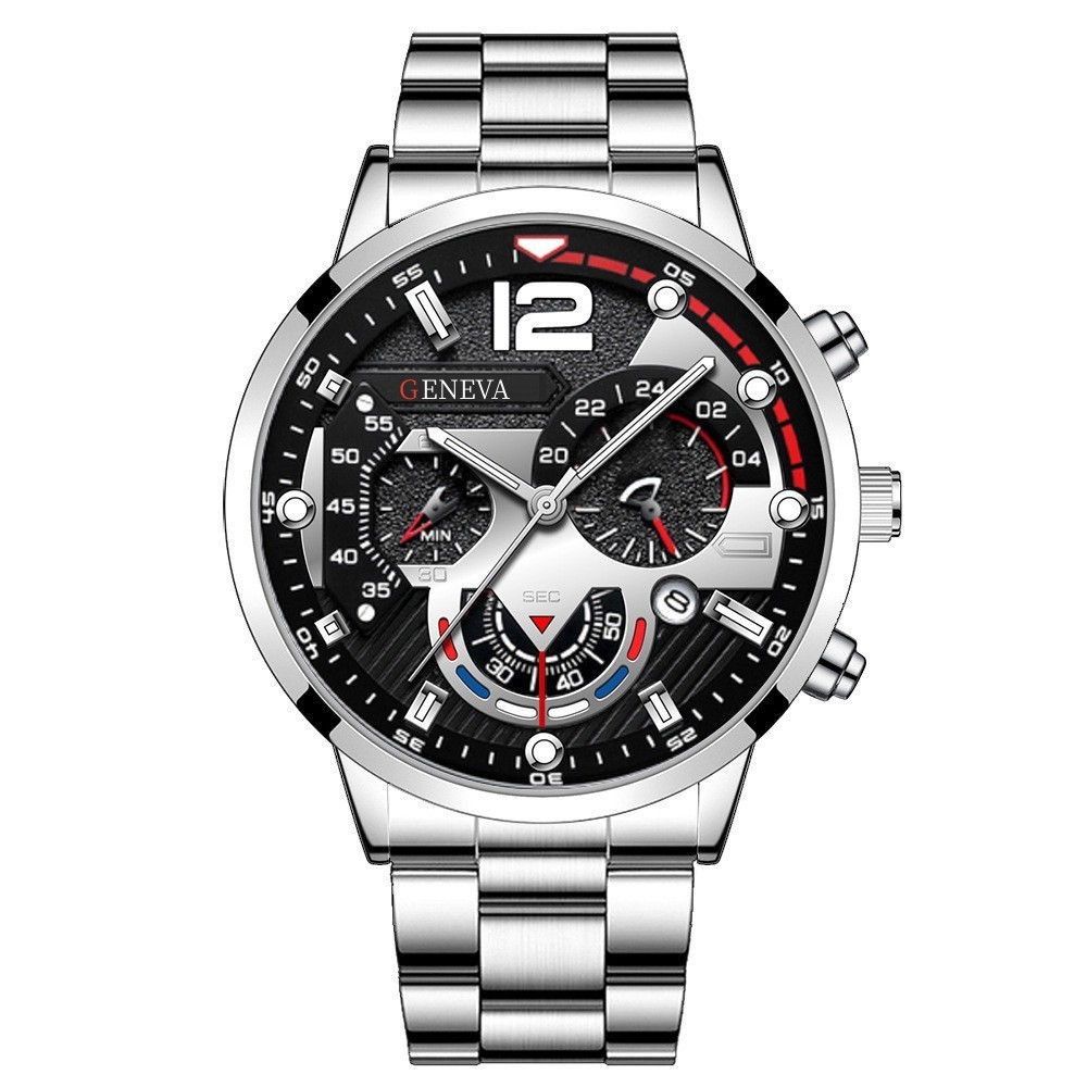Silver band-silver case-silver needle hs2512-123-03