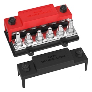 Dual Row Automatic <strong>Busbar</strong> Machine Power and Ground Distribution Blocks 48V DC 6XM8 <strong>Busbar</strong> 12V DC 250A Distribution Block - Product Image 1