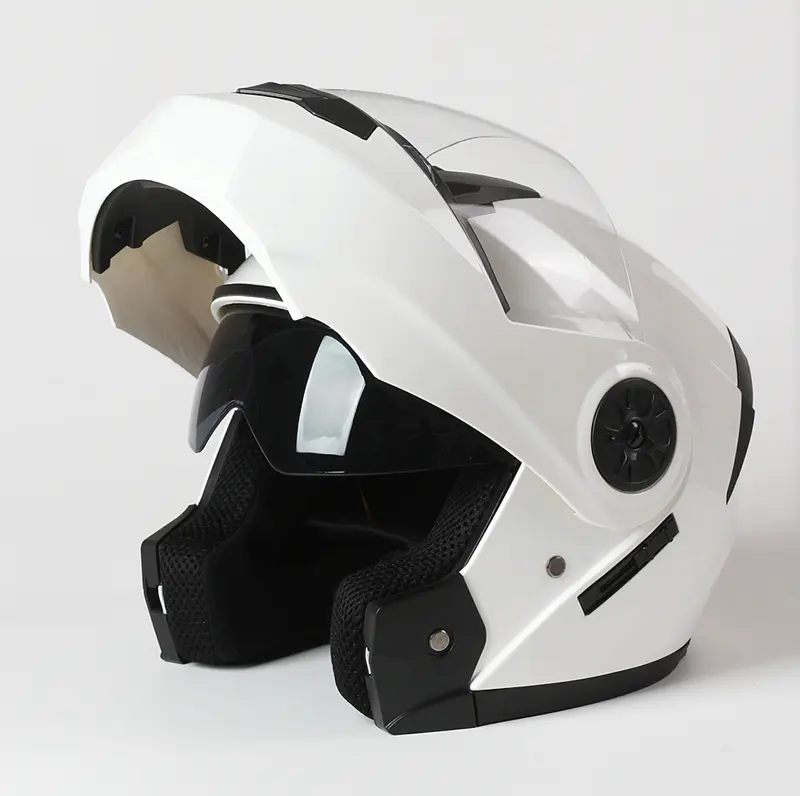Moto Cool noir casque à rabat Double visière Kako moteur plein visage hommes motocycliste casque