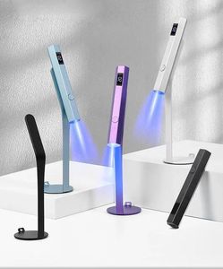 ミニLED UVランプ20s/60sタイマー付きLCDディスプレイコードレス1本指フラッシュ治療ネイルランプ3W家庭用パワー磁気ホルダー - Product Image 1