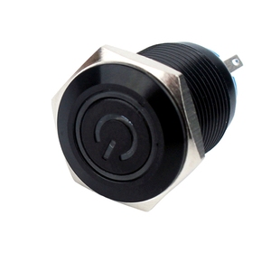 16mm <span class=keywords><strong>LED</strong></span> Momentlicht EIN/AUS 10A Druckknopf schalter Oxidierter schwarzer Metall Wasserdichter Shell-Schalter Hochstrom-Netzschalter