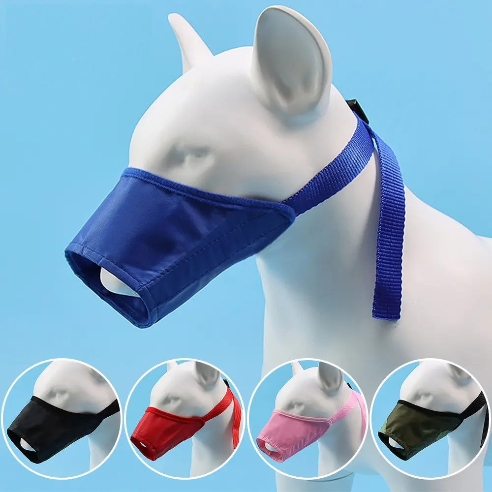 Mascarilla de seguridad suave y transpirable ajustable para perros, boquillas antimordedura y antiladridos para mascotas