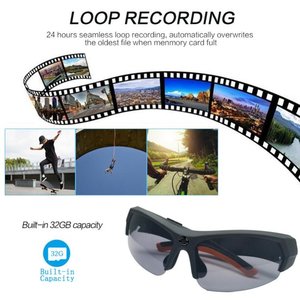 Video Recorder Camera Ciclismo Óculos Homens Mulheres Outdoor Sport Caminhadas Óculos OEM <span class=keywords><strong>Frame</strong></span> Custom Bicycle Baseball Sunglasses