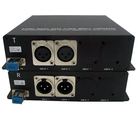 FABRIK OUTLET 2ch ausgewogene XLR audio zu fiber audio converter mit eine singlemode ST/LC/FC/SC optische anschluss