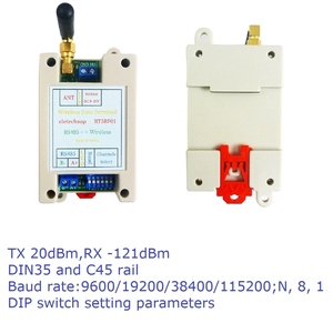 20DBM -121dBm UART Transmisor y receptor Modbus RTU Módulo DC 12V 24V Din Rail DIP Switch RS485 Transceptor inalámbrico - Product Image 2
