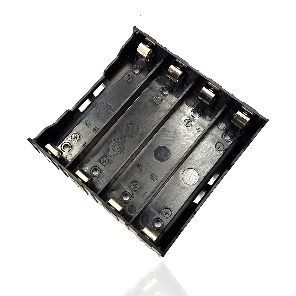 Idee per nuovi prodotti batteria con supporto nero in plastica dura 18650 4 slot serie 3.7v parallelo 14.8v THM DIP 18650 batteria supporto a 4 celle