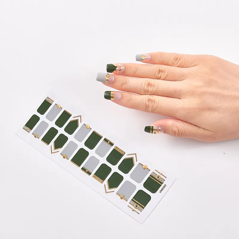 OEM Etiqueta Privada uñas artificiales 3d uñas postizas pegatinas puntas de uñas francesas