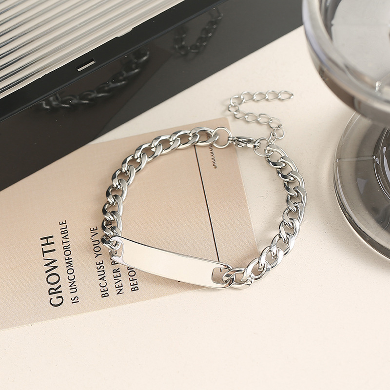 Bracelet couleur acier avec chaîne d'extension-25cm-9mm-21g