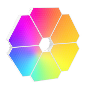 6パックRGBICトライアングルウォールライトパネルモダンなアプリ制御スマートLEDライトホワイトゲーム用セットアップリビングルーム - Product Image 1