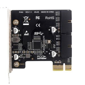 PCI-E USB 3.0扩展卡适配器2端口USB3.0集线器内部19/20引脚头PCIE PCI Express至USB3.0适配器卡 - Product Image 2