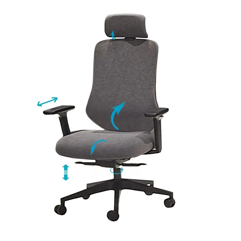 ארגונומי נוח ונוח חדר ישיבות כיסא מחשב עם גב גבוה בד רשת כיסא משרדי מנהלים עם גלגלים
