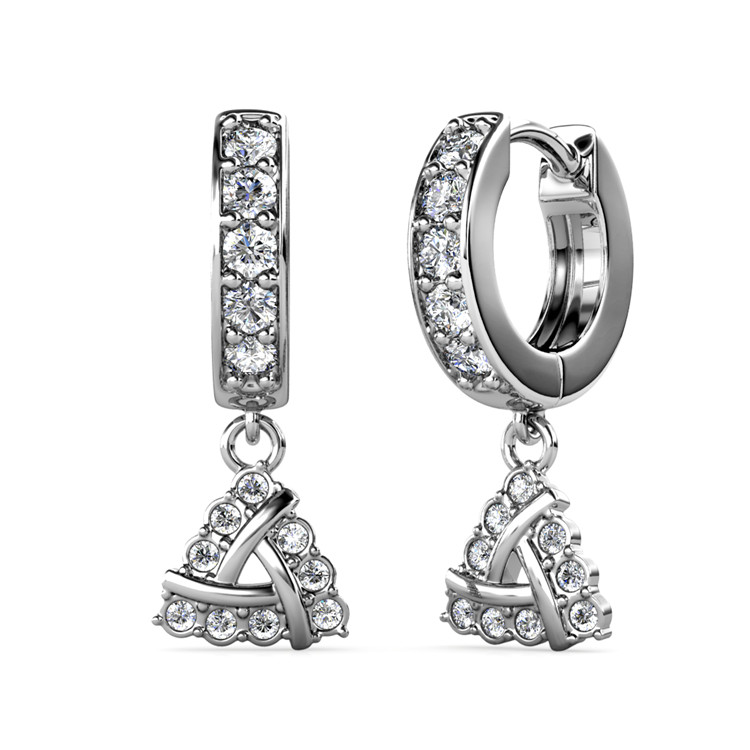 Pendientes Mini Huggie de Plata 925 con Baño de Oro Blanco de 18k