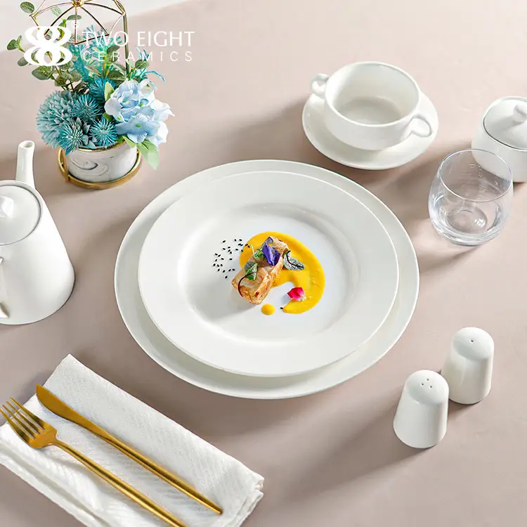 Ceramic dinner plates set price 2022 new style porcelain dinner sets restaurant crockery dinnerwares