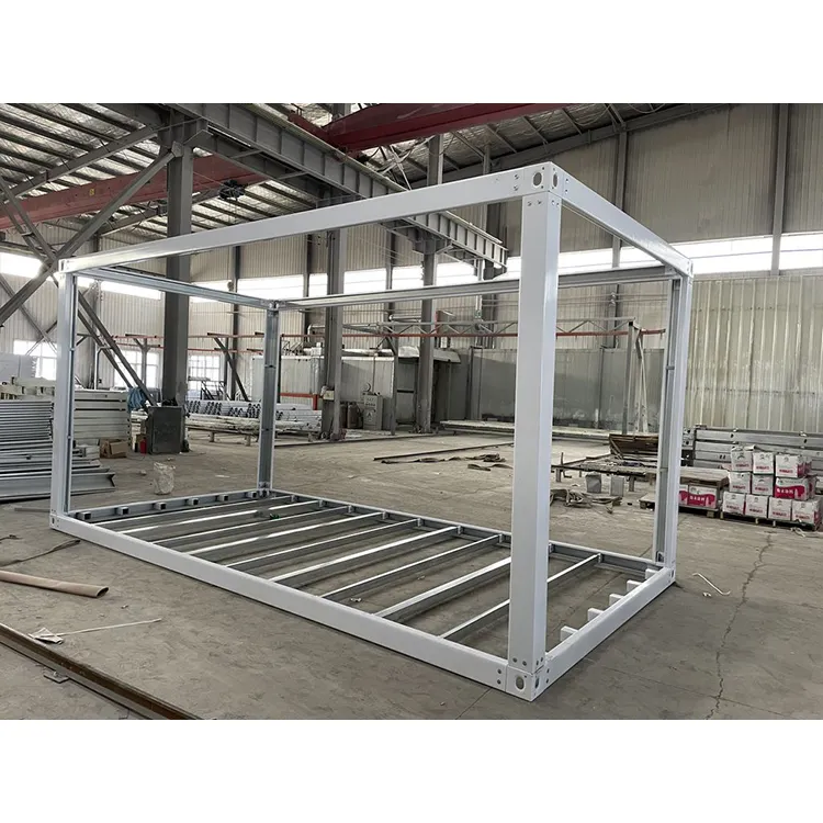 Cadre de maison pliable en acier léger, capacité de 20 pieds, usage domestique, pré-assemblée, pour vente