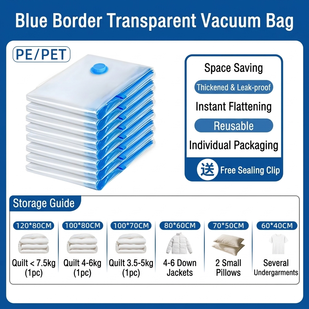 Transparent Blue PET 80*60