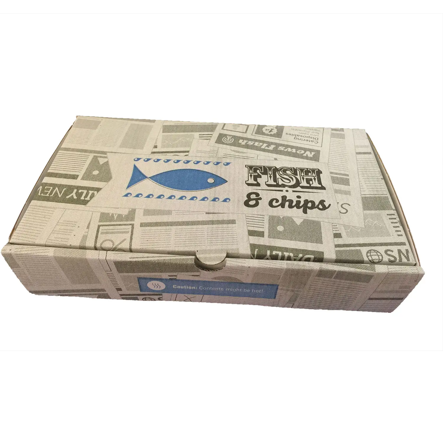 Emballage de frites avec logo personnalisé, haute qualité, poisson et puce, boîte de frites imprimée