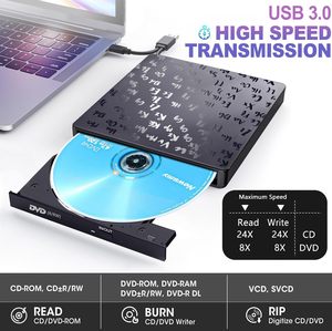 7合1 USB C型外部光驱光盘刻录机阅读器写入器多功能DVD驱动器 - Product Image 3