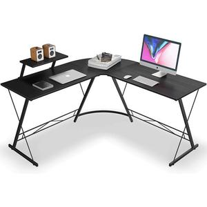 Escritorio de computadora de escritorio tipo L directo de fábrica con estantería Esquina simple Oficina Notebook Mesa de computadora para el hogar Características de almacenamiento - Product Image 2