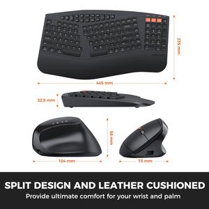 Meetion DirectorB Receptor USB ergonómico 2,4 GHz Bluetooth Windows/Mac/Computadora portátil Ratón y teclado ergonómicos - Product Image 6