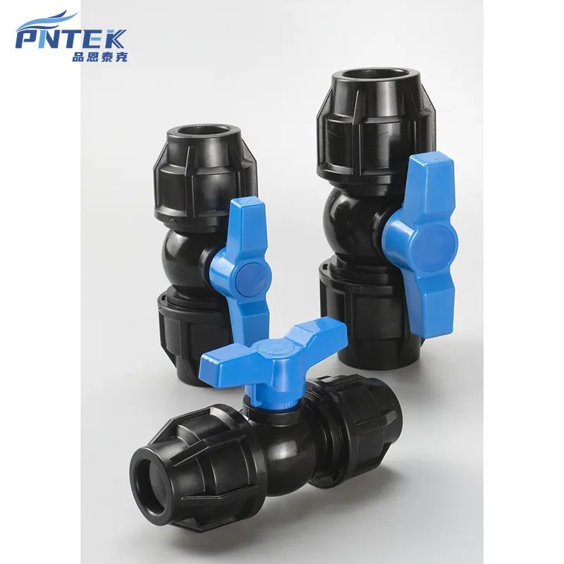 Pntek maschio PP doppia unione valvola a sfera raccordi PN16 per tubi di acqua PE raccordi tubo Poly tubi HDPE raccordi