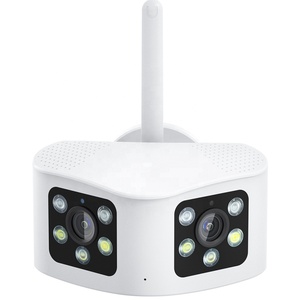 4k双镜头多传感器180全景固定网络摄像机智能红外AI安全摄像机WIFI IP监控闭路电视摄像机 - Product Image 1