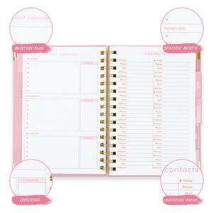 A5 Wöchentlicher monatlicher Zielspur planer Nicht datiert Blatt Agenda Notizbuch Tagebuch Paper laria Journal Schul briefpapier - Product Image 5