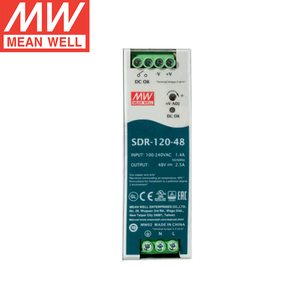 平均SDR-120-48 Dinレール電源120W 48V 2.5A AC DC PFC機能シングル出力10A LED産業220V入力 - Product Image 2