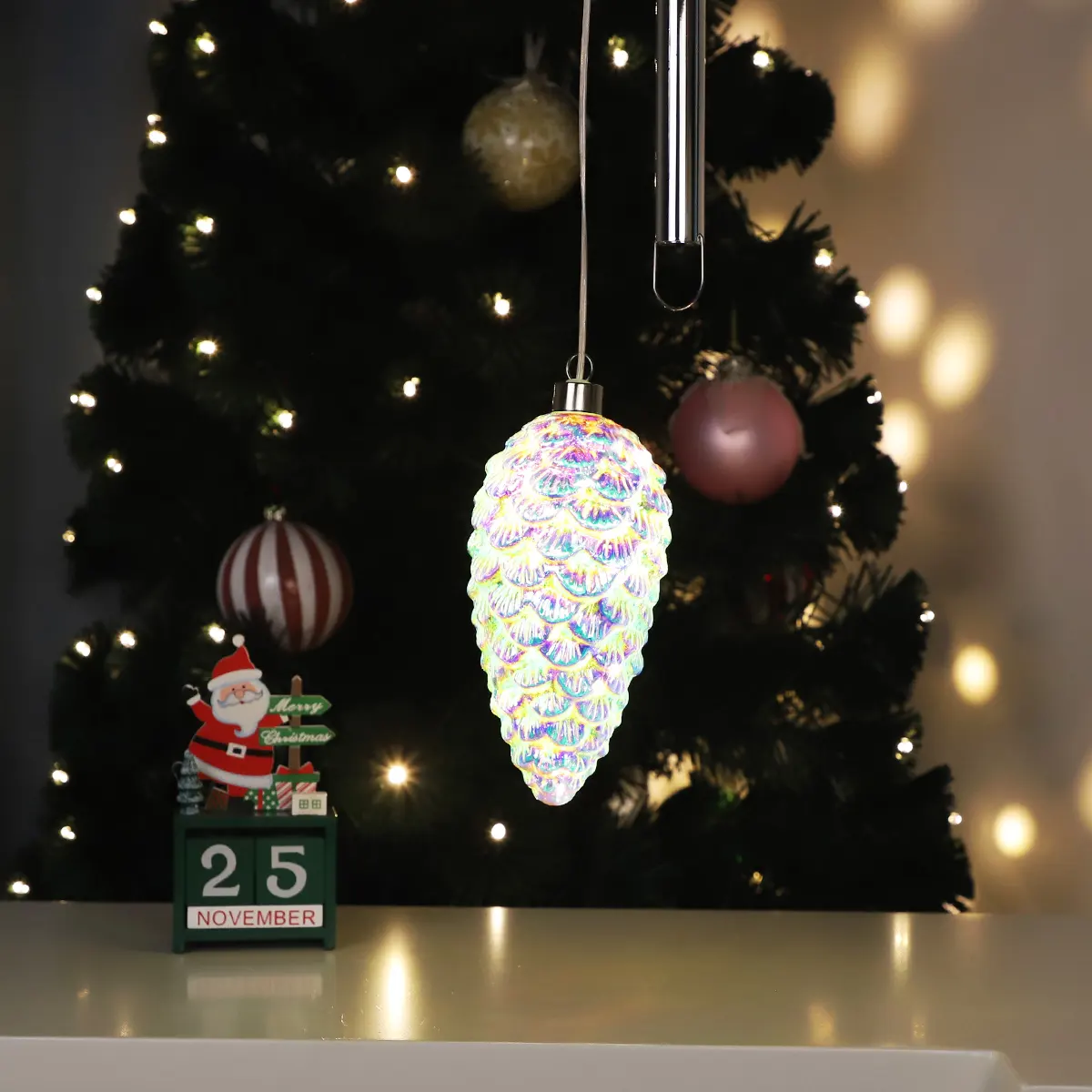 Produtos mais vendidos do Natal levou glitter pinhas pintadas para artesanato pendurado decoração pinha