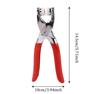 High Quality Leather Handwork Tool Red Rubber Handle Belt Punch Paper Stitching Chisel Tools <strong>Revolving</strong> Punch Pliers - Product Image 2