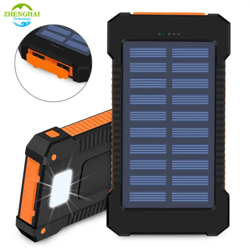 Solar Ladegerät Power Bank für Outdoor-Kompass mit Taschenlampe Solar Batterie ladegerät Travel Power banks 20000mAh Handy