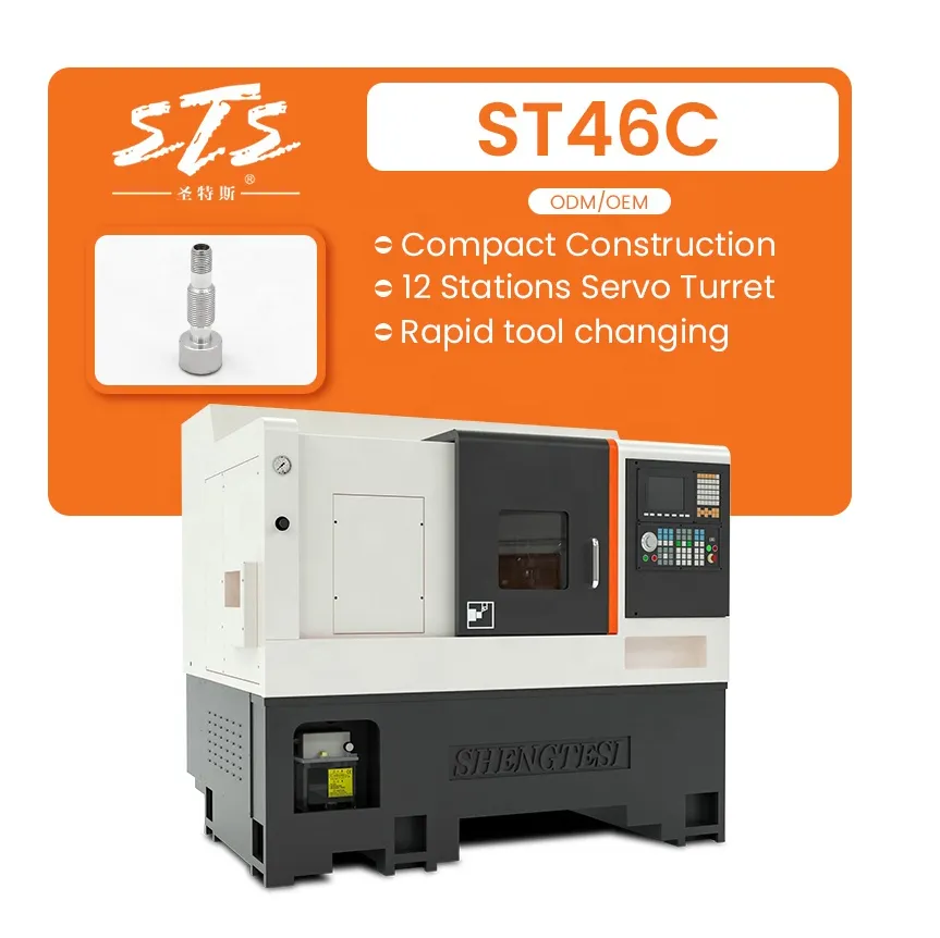 ชุดกล่องเครื่องมือ ST46C แบรนด์ STS พร้อมเครื่องเจาะเครื่องกลึงโลหะแนวตั้ง CNC เครื่องกลึงโลหะ CNC