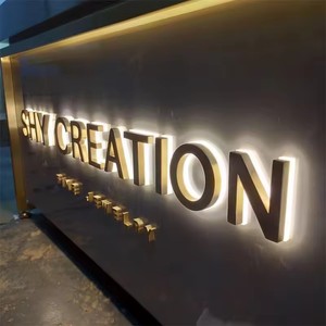 في الهواء الطلق رسالة ليد الأعمال علامة أمامية مخصصة في الهواء الطلق أدى علامات مضيئة الخلفية متجر الأعمال 3D ، - Product Image 5