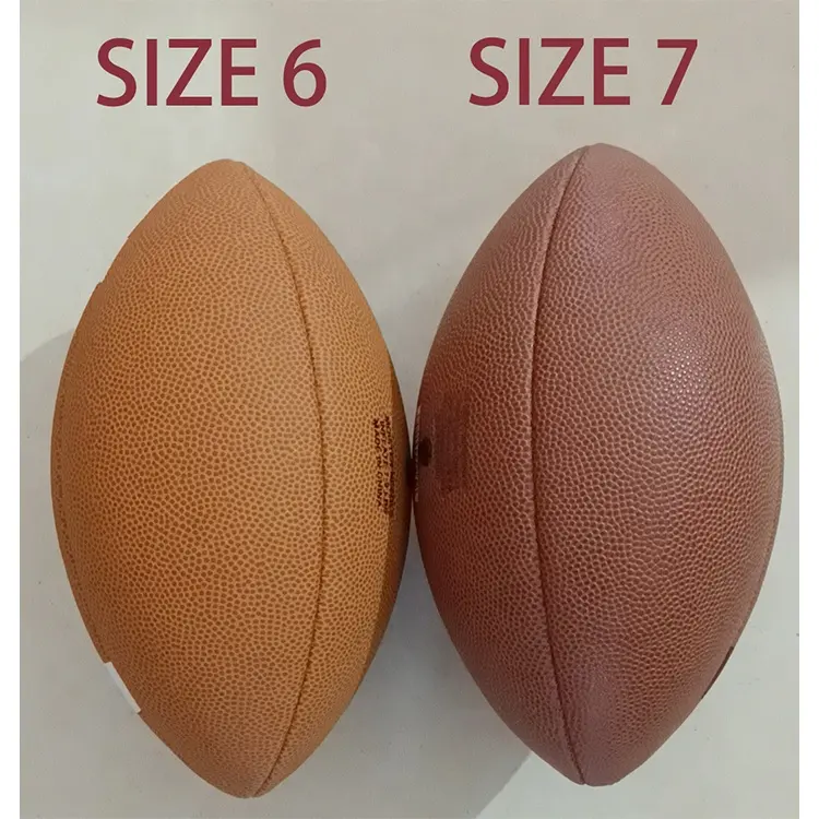 FVB mesin jahitan bola rugby hitam PU PVC kulit junior ukuran 3 latihan bola sepak bola Amerika