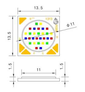 New Arrival <span class=keywords><strong>High</strong></span> <span class=keywords><strong>Power</strong></span> 16Watt RGBW COB <span class=keywords><strong>LED</strong></span> chip ấm trắng 80 <span class=keywords><strong>RGB</strong></span> Trắng 24V màu xanh đỏ IR phát ra màu sắc - Product Image 2
