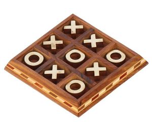 マンゴーウッドTic Tac Toeゲームセットすべての年齢の子供と大人のための教育ボードゲームパーティーのための楽しさと面白い - Product Image 3