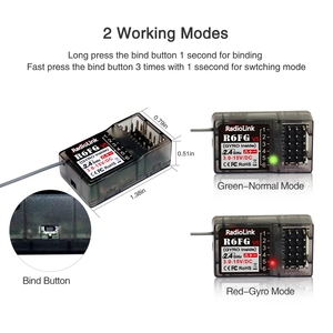6 Channel Gyro High Voltage Gyro Integrated R6Fg Receiver for <strong>Rc</strong> Remote Controller Car Boat Rc6Gs/Rc4Gs/T8S Transmitter
