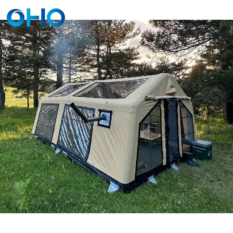 OHO 4 8 10 persone tenda da campeggio gonfiabile per famiglie tenda da esterno impermeabile con tubo dell'aria