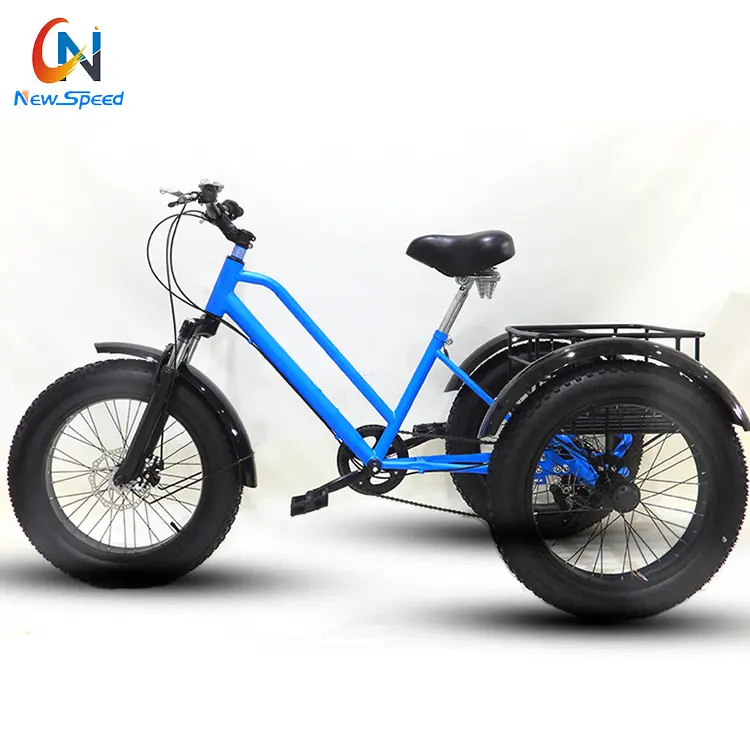 Ucuz nakliye yetişkin çelik çerçeve kargo çekçek pedalı bisiklet yağ 3 tekerlekli Trike