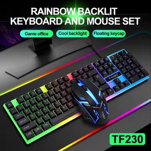 T-WOLF TF230 104 Keys RGB Backlit Mechanical <strong>Keyboard</strong> <strong>Mouse</strong> Set Factory Direct Wholesale for Gamers for <strong>Computer</strong> <strong>Use</strong>