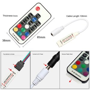 Rf Wireless RGB führte Controller DC5-24V 17 Key Remote Mini LED Controller - Product Image 4