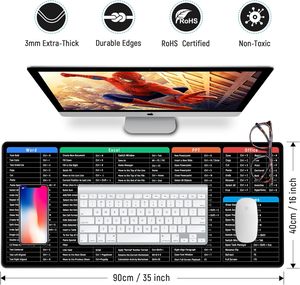 Excel Shortcuts Mouse pad 35.4x15.8 Pad Desk Pad für Tastatur und Maus Office Efficiency Booster für Laptop-Computer - Product Image 5