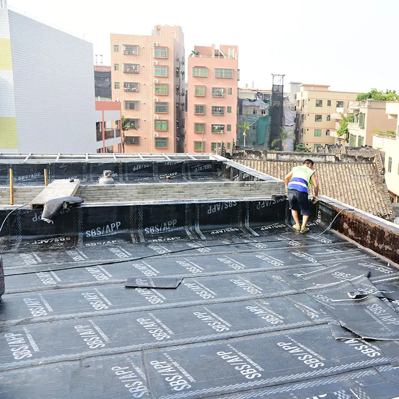 Feuille d'imperméabilisation de toit en ciment modifié, application SBS