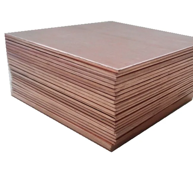 Placa de cobre con relieve de grano de madera, hoja de cobre