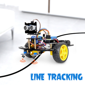 Fabbrica Open Source 2WD Robot DIY Kit di robotica linea di prevenzione degli ostacoli che segue i bambini delle scuole bambini Robot formazione per ArduIDE