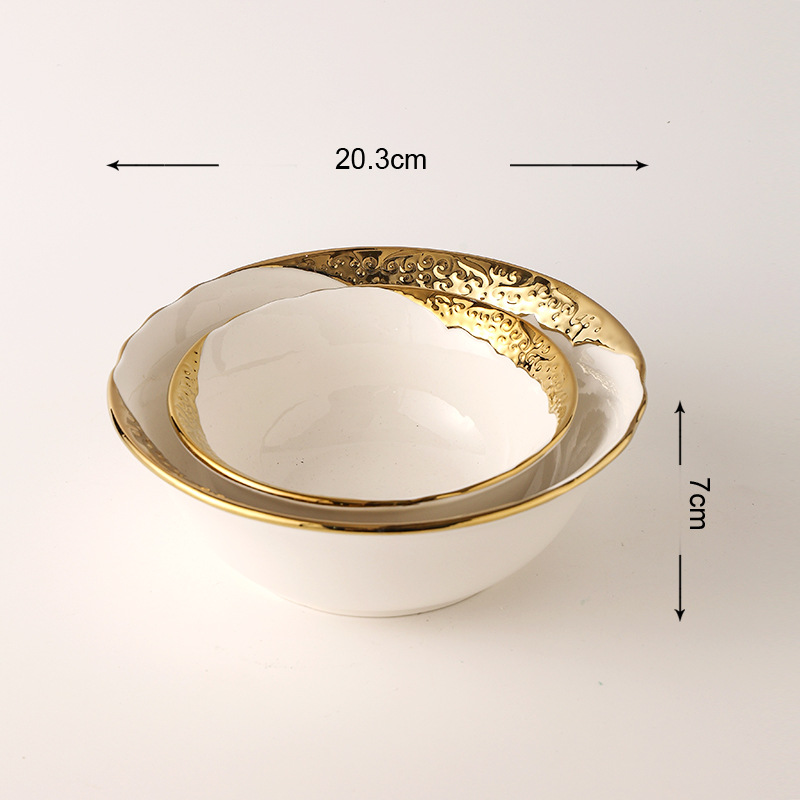 Bol rond de 8 pouces-or